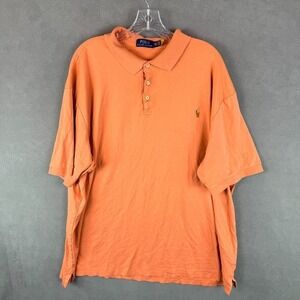 Polo Ralph Lauren Mens Polo Shirt 3XLT Orange Preppy Pony Embroidered‎